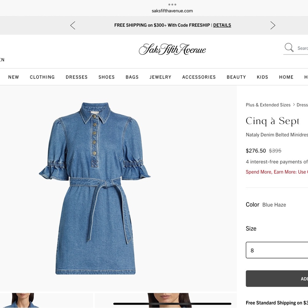 Cinq à Sept Blue Haze Denim Dress